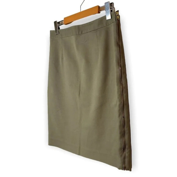 Club  Monaco Olive Green Double Side Zipper Pencil Skirt - Picture 3 of 8
